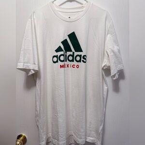 Adidas Men's White Tee with Green and Red Mexico Logo Size XL